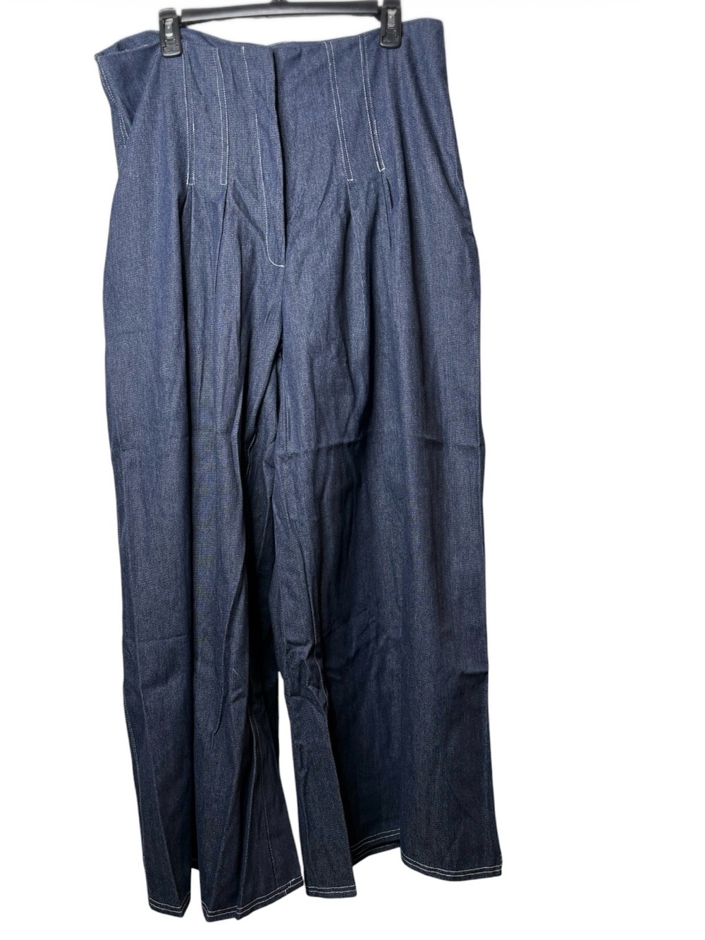STYLEWE Dark Blue High-Waist Wide-Leg Denim Trousers